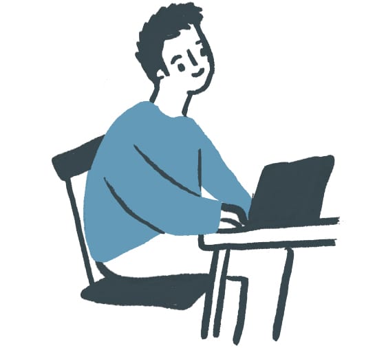 Give BlueCore a Try Illustration - Man with a blue shirt