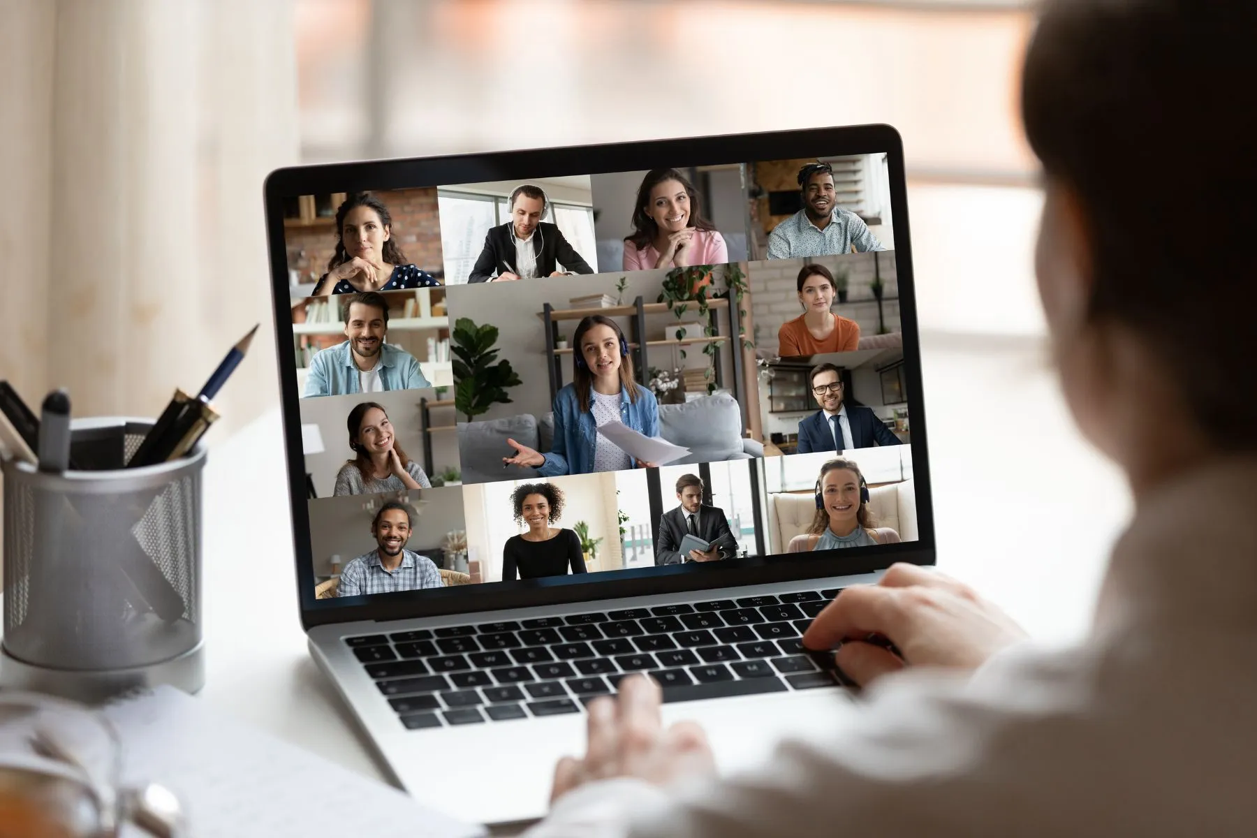 laptop with microsoft teams on screen