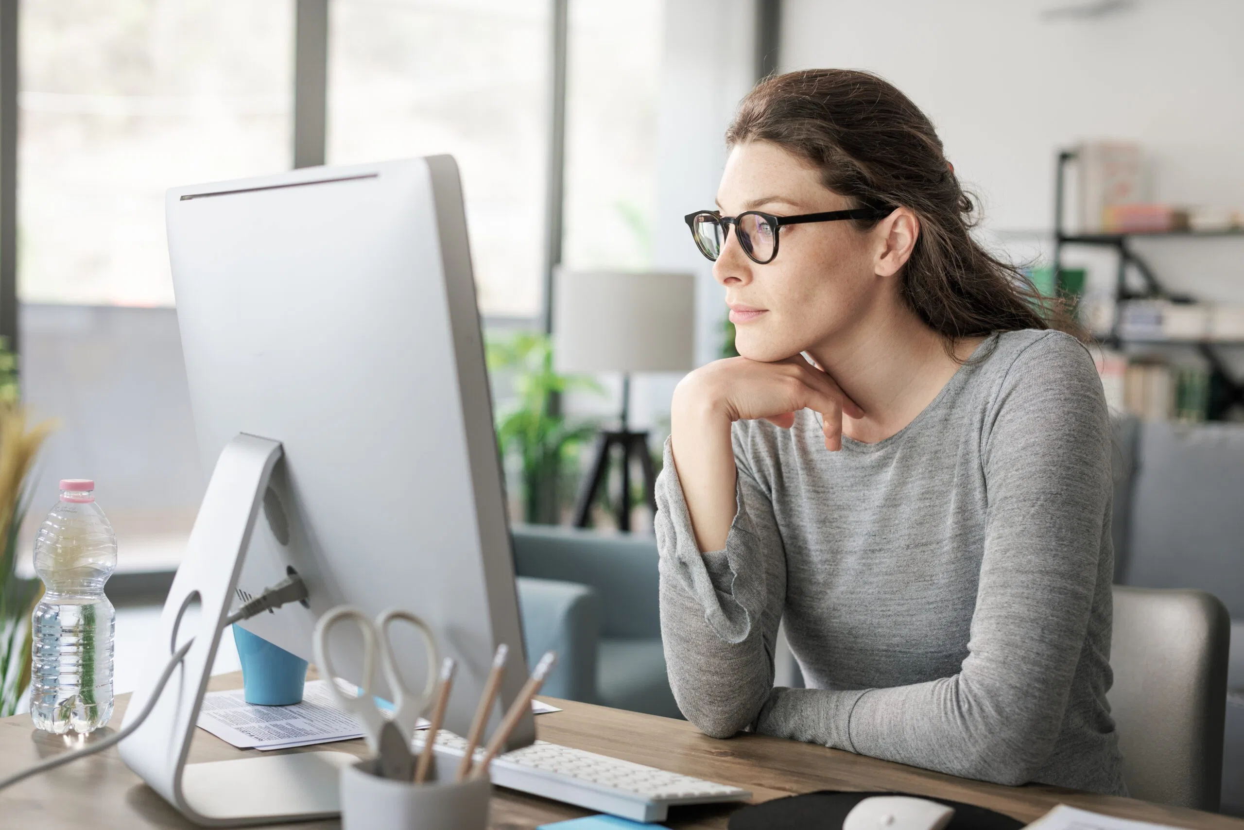 cybersecurity month - lady in front of computer